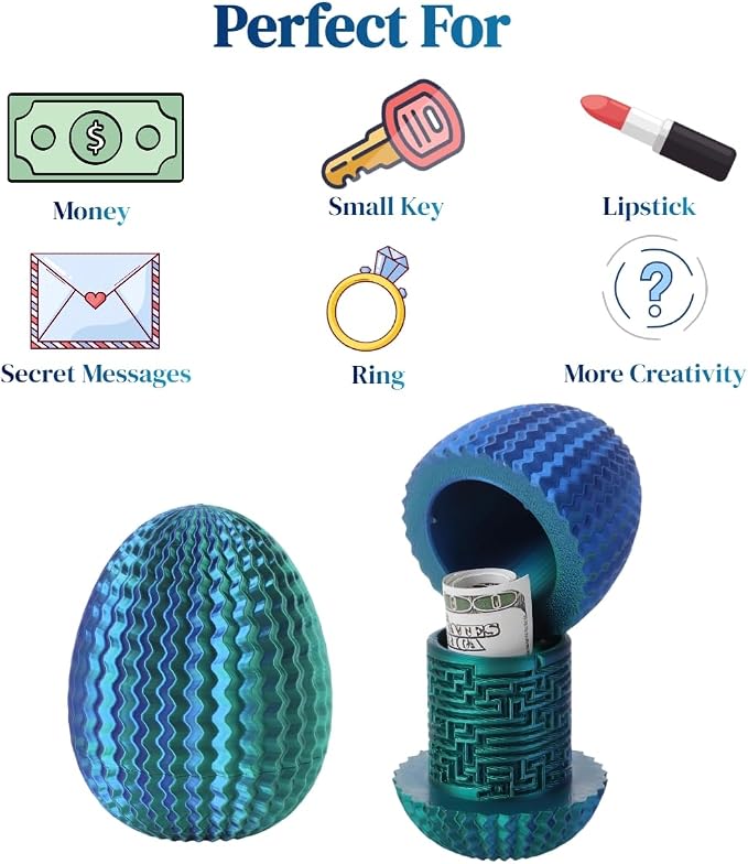 Maze Egg Money Puzzle Box for Kids & Adults, 4 Logic Challenge Brain Teaser Sensory Toy, Hidden Compartment Cash Gift Holder, Birthday Graduation Gifts for Teens, Road Trip Travel Game