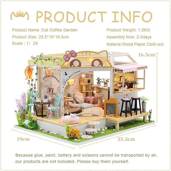CUTEBEE Dollhouse Miniature with Furniture, DIY Wooden Dollhouse Kit Plus Dust Proof, Creative Room Idea