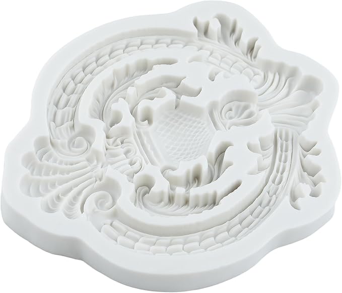 Baroque Polymer Clay Mold Baroque Curlicues Scroll Lace Relief Silicone Molds Flower Lace Filigree Mold for DIY Craft Epoxy Resin Casting Polymer Clay Tools Crafts Air Dry Jewelry Making
