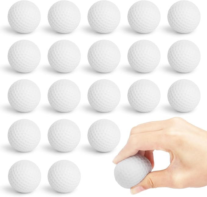 Mini Golf Ball Stress Ball 20 Packs Golf Balls Party Gift Small Foam Squeeze Anxious Toy Sports Stress Balls for Kids School Carnival Reward Golfs Themed Party Decorations Supplies