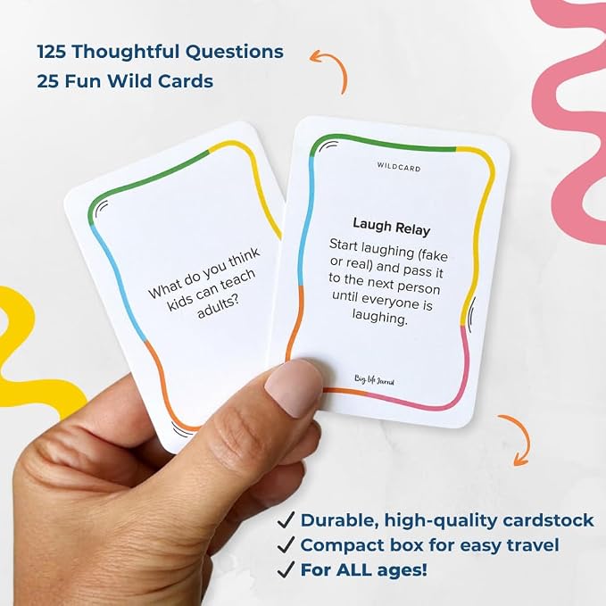 Big Life Journal – Sharing Joy Conversation Cards – 150 Prompts to Spark Joy, Gratitude & Meaningful Conversations – Gift for Families, Kids & Parents for Holidays, Road Trips & Family Dinners