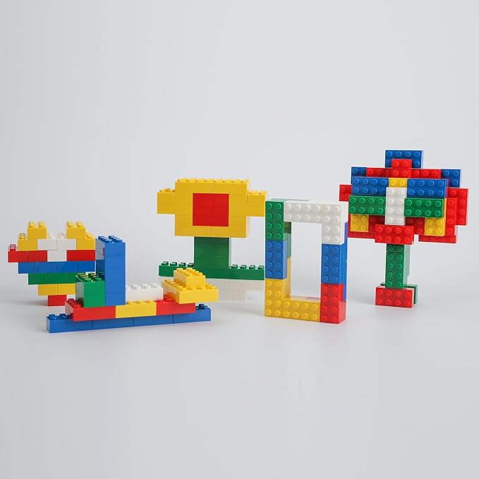 HUIZDQ 200 Piece Classic Small Building Bricks, 2x4 Bulk Bricks STEM Creative Building Toys, Red, Yellow, Blue, Green(Small Bricks, 1.25x0.62x0.47 in)