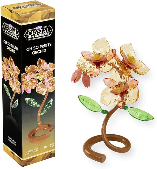 RoseArt Crystal Gem Creations Orchid Flower Kit, Ages 8+ | 45+ Pieces, Great for Adults, Great for Tweens, Great for Children
