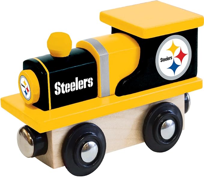 MasterPieces NFL Pittsburgh Steelers Real Wood Toy Train, For Ages 3+, Black