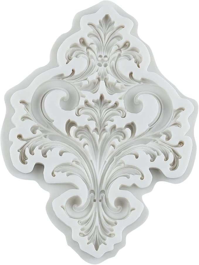 Baroque Silicone Mold Curlicues Scroll Lace Polymer Clay Mold Vintage Relief Flower Lace Filigree Molds for DIY Crafts Epoxy Resin Casting Air Dry Polymer Clay Plaster Jewelry Making