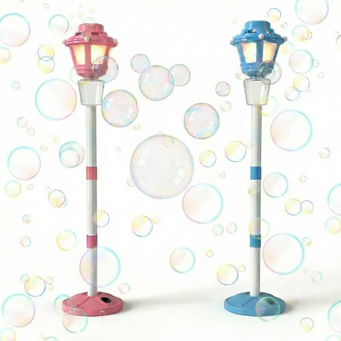 2Pack Bubble Machine for Kids, Rechargable Bubble Maker Bubble Toys with Light, Outdoor Battery Bubbles Blower Machine for Wedding Birthday Party