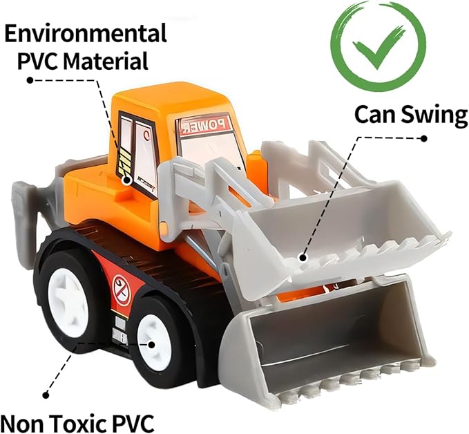 Yeonha Toys Pull Back Vehicles, 12 Pack Mini Assorted Construction Vehicles and Race Car Toy for Kids and Toddlers