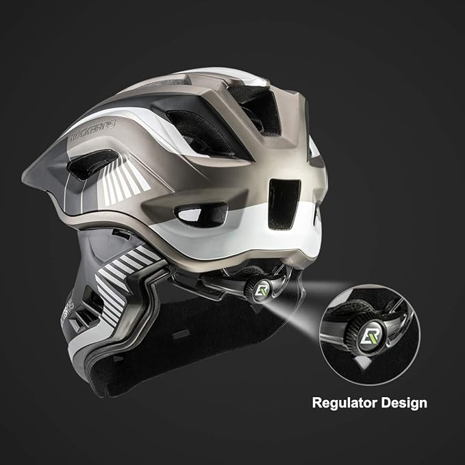 ROCKBROS Kids Full Face Helmet Kids Bike Helmets Lightweight Toddler Mountain Bike Helmet Detachable for MTB BMX Skating Cycling Scooter Safety Bicycle Helmets for Youth Child Boys Girls Ages 3-16