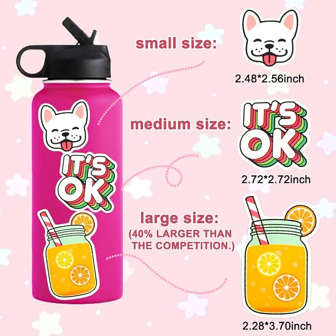 QTL 250pcs Cute Vinyl Stickers for Girls Stickers for Kids Teens Girls Easter Basket Stuffers Gifts Water Bottle Stickers for Hydroflask Waterproof