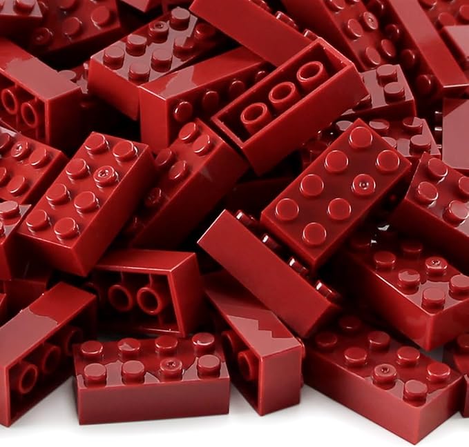 2x4 Bricks Dark Red 320 Pieces Parts Classic Building kit Creative Play Set Basic Blocks Toy Accessories Compatible with 3001 Major Brands