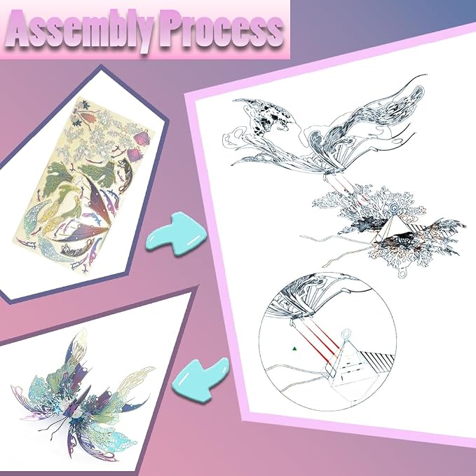 3D Metal Puzzles for Adults,Butterfly Model Building Kits,Cute Insect Design,Brain Teaser Puzzle,DIY Mechanical Assembly Kit Creative Ornament Suitable for Home Decor Art Craft (Blue)