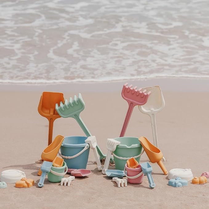 Miniland Beach Essentials, Sand Toys, Outdoor Toys for Toddlers 1-3, Beach Toys for Toddlers 1-3, Outdoor Play for Beach Vacations and Pool Fun | ECO Construction Sand Set