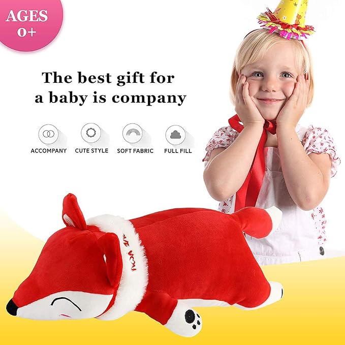 Stuffed Fox Animal Plush Toy 20 Inches Red Large Animal Stuffed Plushies Super Soft Cute Cuddly Pillow Cushion Stuff Dolls Birthday Xmas Gifts for Children Kids Boys Girls Room Decor, 20Inches