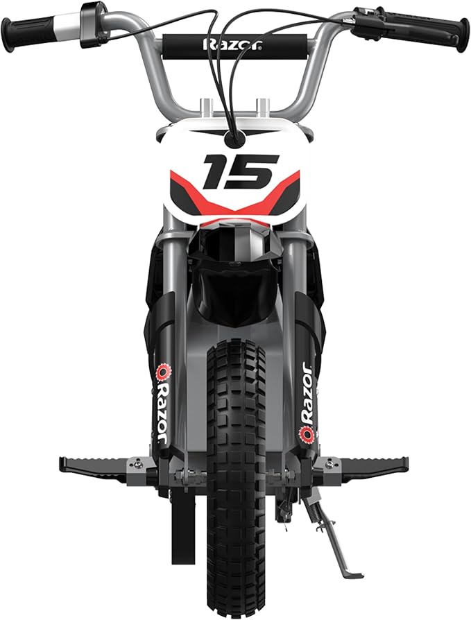 Razor MX400 Dirt Rocket Electric Bike for Kids Ages 8+, 140 lb Max Weight, Black – 24V Battery, Up to 14 Mph, 30-Min Ride Time on High Speed, Twist-Grip Throttle, Spoked Wheels w/ 12” Pneumatic Tires