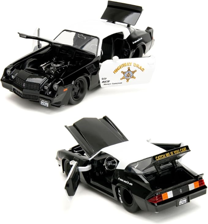 Jada Big Time Muscle 1:24 1979 Chevy Camaro Z28 Die-Cast Car, Toys for Kids and Adults (Police Colors)