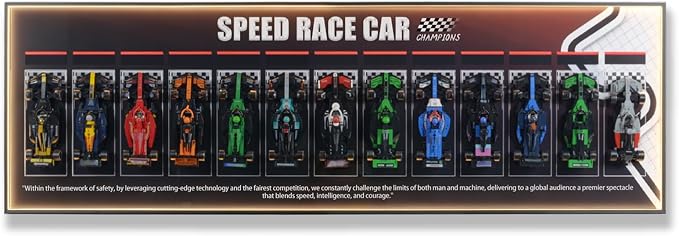 Wall Mount Made for Lego Speed Champions F1 Car display with LED Light,Performance Race Car Building Set 77242-77251,Adult Collectibles Wall Display Mount, Home or Office Décor,Black(NNo Car Included)