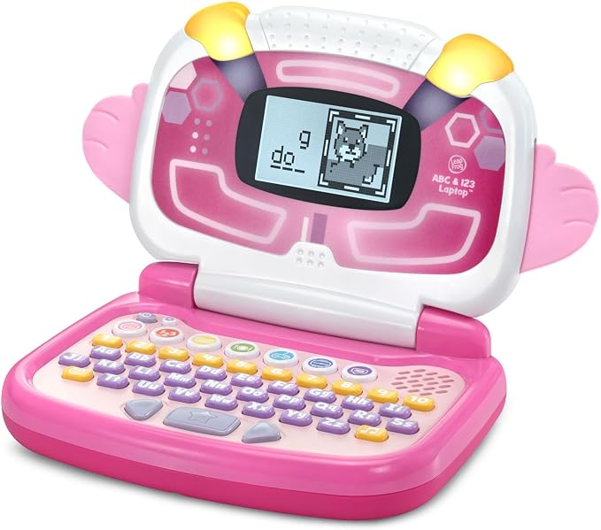 LeapFrog ABC and 123 Laptop for Preschoolers Ages 3-7 Years, Pink