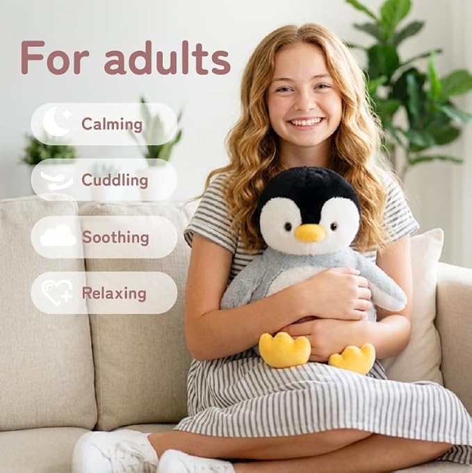 Niuniu Daddy 14" | 3.5 Pound Penguin Weighted Stuffed Animal for Kids & Adults, Large Plush Toy with Soft Fur, Weighted Plushies Pillow for Sensory Calm, Huggable Gift for Everyday Comfort