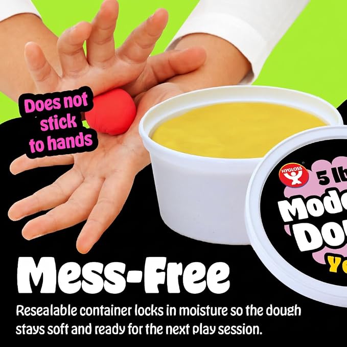 Hygloss Play Modeling Dough for Kids – Safe & Non-Toxic Sensory Dough for Arts and Crafts – 5 lb Tub – Play Clay for Toddler Activities, Preschool Classroom Must-Haves – Pink Color, Unscented