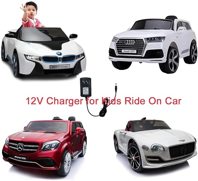 12V Charger for Kids Ride On Car Toys, 12 Volt Battery Charger for Best Choice Products Wrangler SUV Universal Charger Supplies for Trax Dynacraft Jeep ATV Quad Disney Electric Ride-On Charger