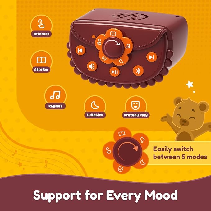 Lovabies Guffy by PlayShifu | Interactive Plush Toy for Kids Aged 3–5 | Built-In Calming Breathing Activities, Stories & Lullabies | Screen-Free Emotional Companion | The Smart Bear That Hugs You Back