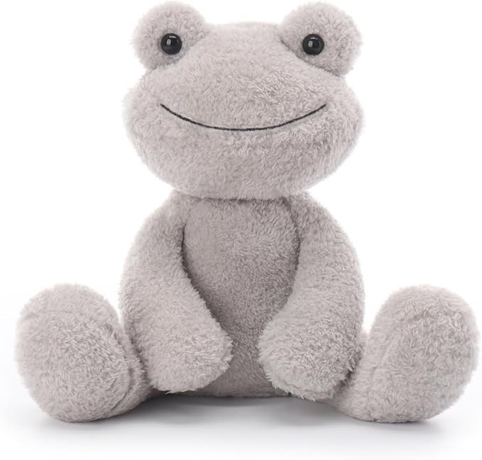 Apricot Lamb Grey Velvet Frog Stuffed Animals for Kids, Soft Cute Plush Toys for Baby Girl and Boy, 9 Inches