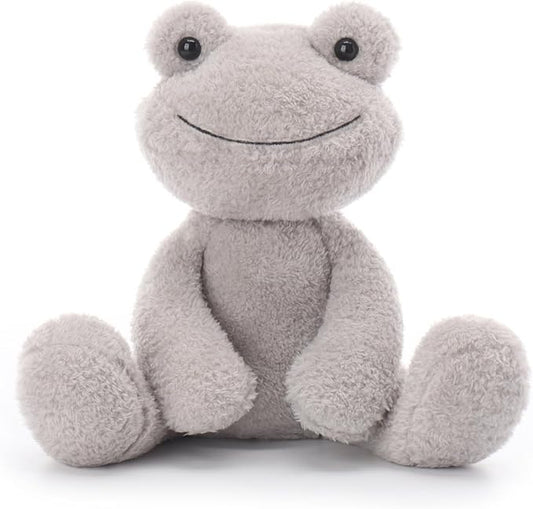 Apricot Lamb Grey Velvet Frog Stuffed Animals for Kids, Soft Cute Plush Toys for Baby Girl and Boy, 9 Inches