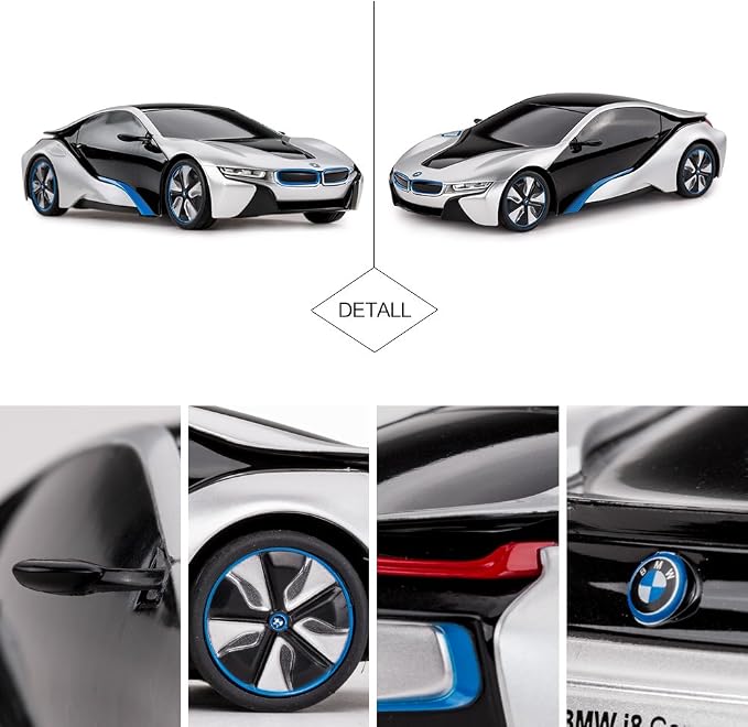RASTAR BMW i8 RC Car BMW i8 1/24 Remote Control Car, BMW Toy Car - Silver