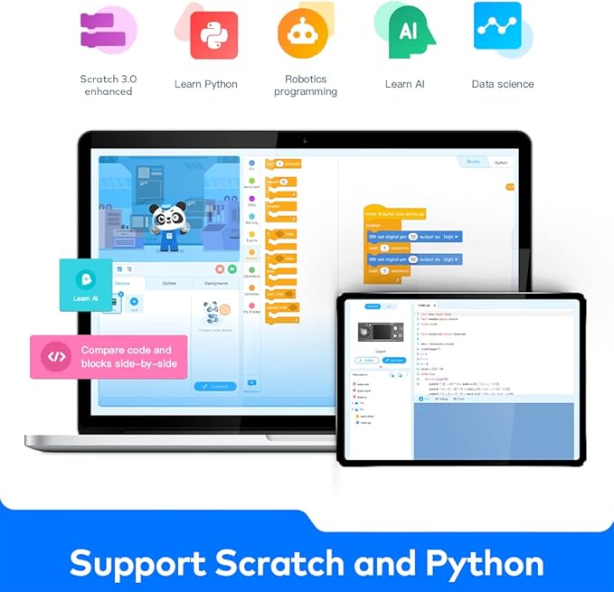 Makeblock CyberPi Project-Based Kit: Coding for Kids 8-12, STEM Programmable Robot with Scratch & Python Support, IoT Technology & Built-in WiFi Module