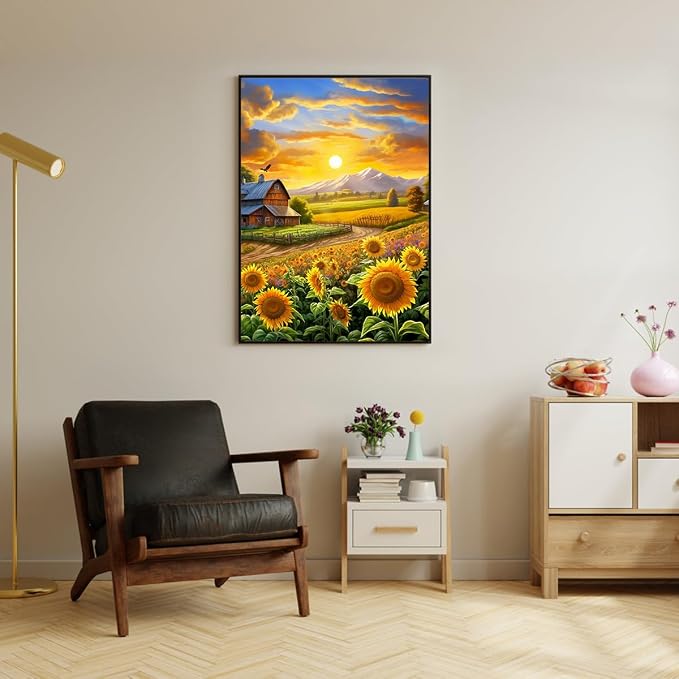 Puzzles for Adults 1000 Pieces, Fall Sunflower Puzzle, Challenging Impossible Puzzles – Perfectly Interlocking, No Dust – Home Decoration & Gifts for Friends Parents Father's Day