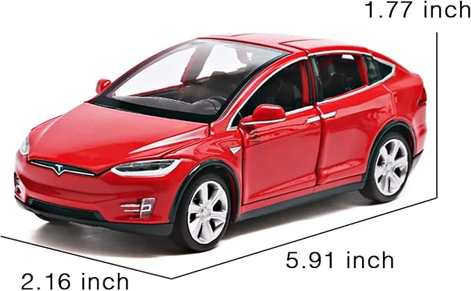 gidoyi Toy Car Model X, Pull Back Car Toys Alloy Vehicles with Lights and Sound 1:32 Scale Model Car (Red)