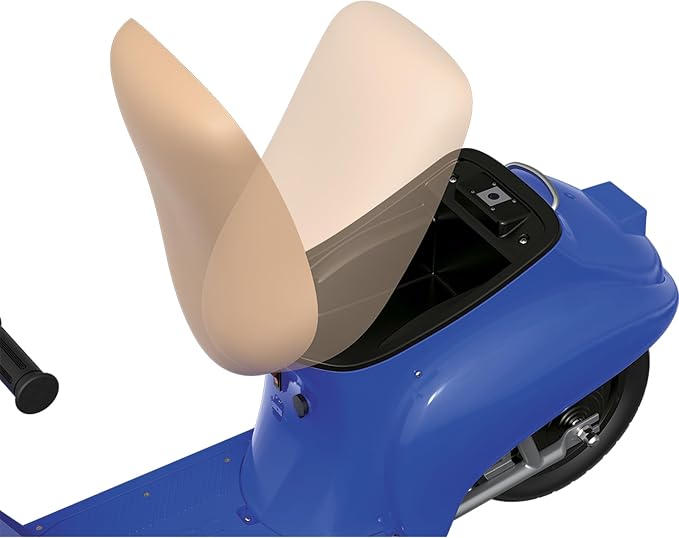 Razor Electric Retro Scooter for Ages 8+, 170 lb Max Weight, Blue, w/ 250W Motor, 12.5” Tires & 24V Battery, Up to 15 MPH, Pocket Mod – Lightweight Ride On Motorcycle Bike for Young and Teen Riders