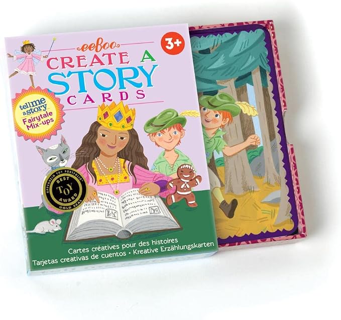 eeBoo: Fairytale Mix Ups Create a Story Pre-Literacy Cards, 36 Cards with Colorful Characters, Encourages Imagination, for Ages 3 and up