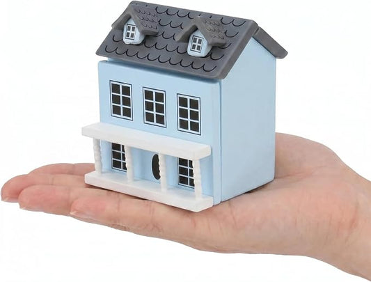 Miniature Villa Model Wooden Tiny House Compact Dollhouse Mini House Storage Decoration Ornament Accessory for Tabletop Display