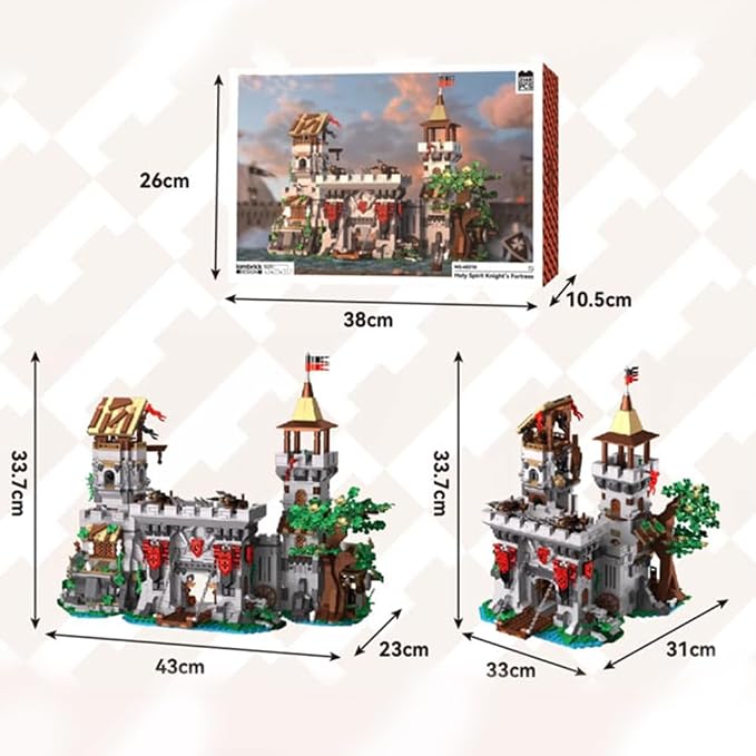 Medieval Lion Knight Castle Building Set,Viking Architecture Castle Modular Buildings, Ideals Christmas Birthday Gift for History Enthusiasts, Creative Gift for Adults and Teen(2554PCS)