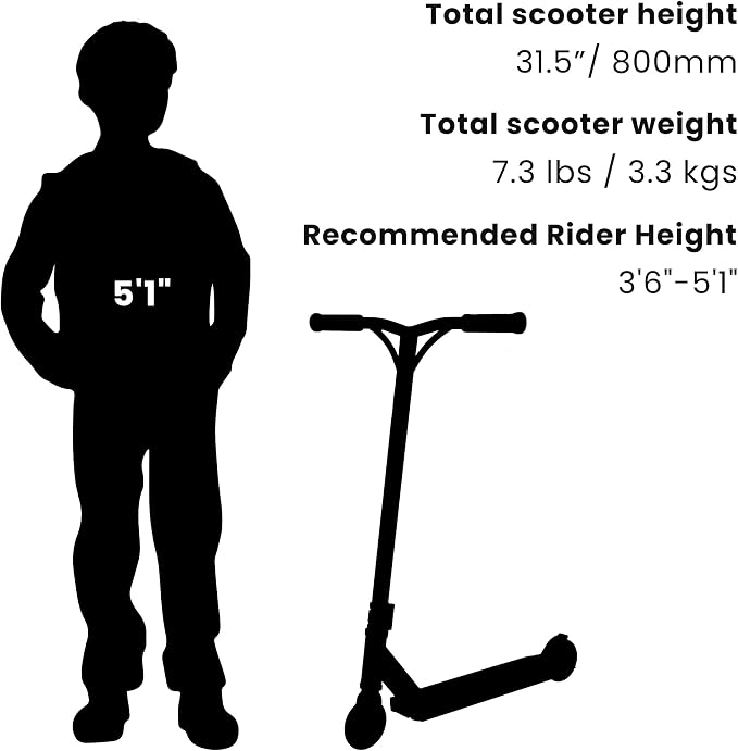 Pro Scooters for Kids 8 +, Teens and Adults | Two Different Scooter Heights 31.5” and 36.6”to Choose from