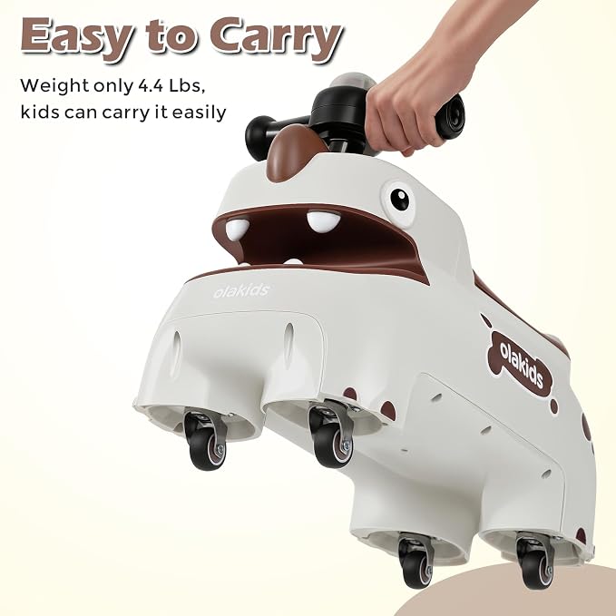 OLAKIDS Ride on Push Car, Kids Foot-to-Floor Sliding Car with Universal Wheels, Light, Sound, Under-Seat Storage, Ride on Toy for Toddlers Boys Girls Aged 3+ Years (White)