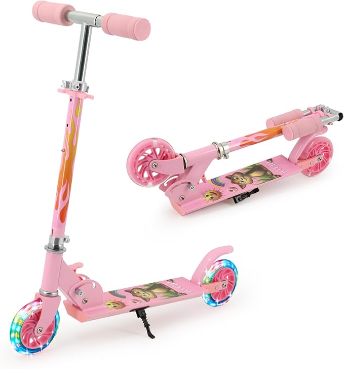 Scooter Toys for Kids Ages 6-12/3-5, Christmas Birthday Gifts for Girls Boys, Easy Folding Kids Scooter with 3 Levels Adjustable Handlebar