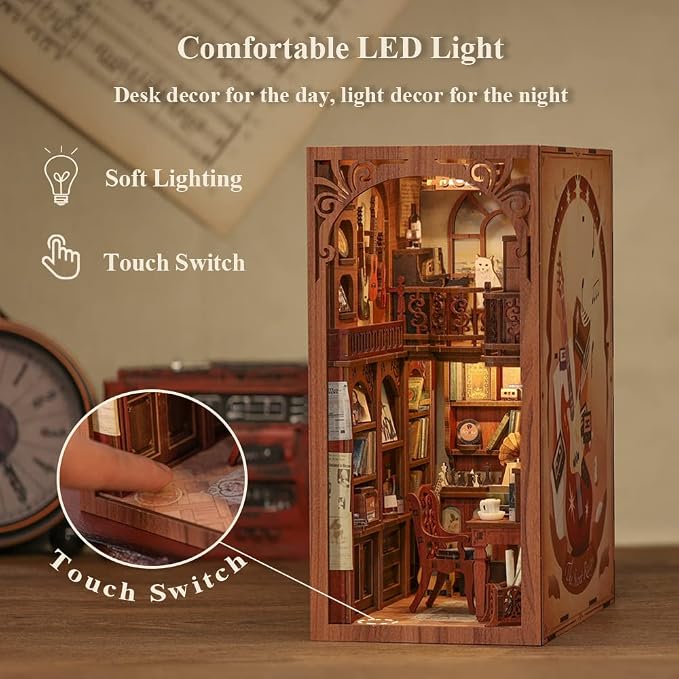 CUTEBEE Book Nook Kit - DIY Miniature House Dollhouse Kit for Adults, Booknook Tiny House Bookshelf Decor 3D Wooden Puzzle, Gifts for Family and Friends (The Secret Rhythm)