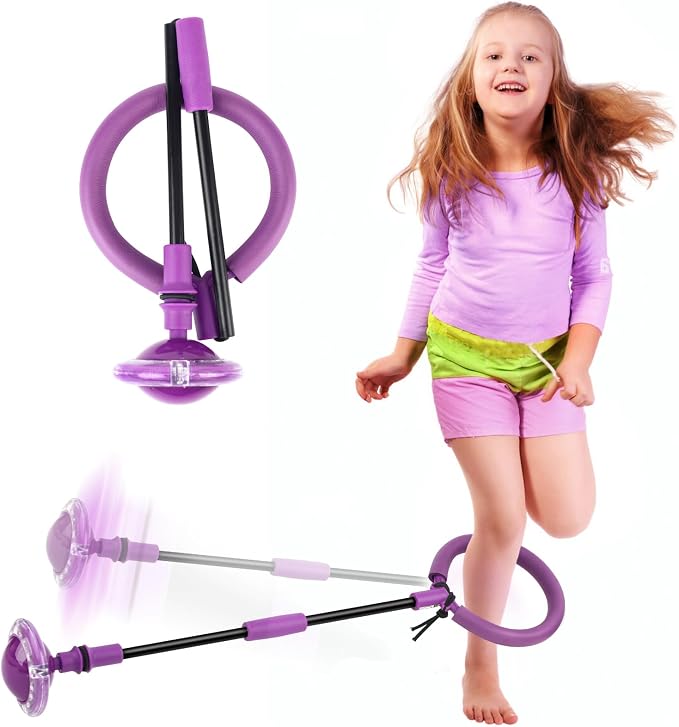 Hewog Skip Ball for Kids, Portable Foldable Colorful Flash Wheel Swing Ball Sports Fitness Toys for Girls & Boys,Toy for Kids & Adults. Gifts for Mom Women & Girls Toys Age 5-10 Years