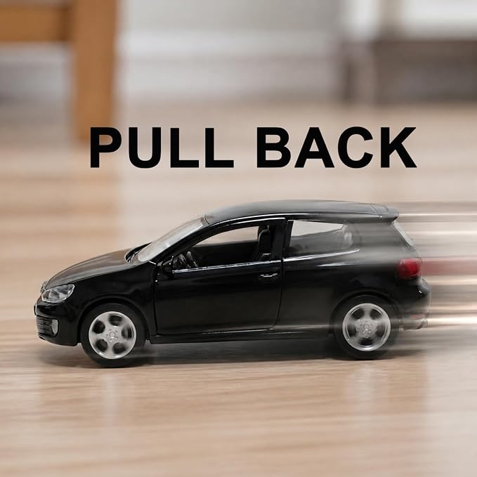 Model Car Volkswagen Golf GTI Toy Car 1/36 Metal Collect Car with Pull Back Toy Cars for Boys Children Gift(Black)