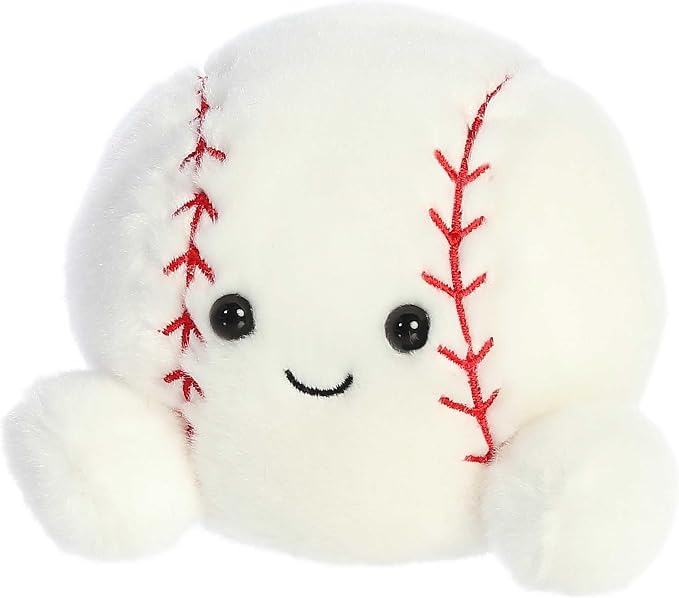 Aurora® Adorable Palm Pals™ Slugger Baseball™ Stuffed Animal - Pocket-Sized Play - Collectable Fun - White 5 Inches