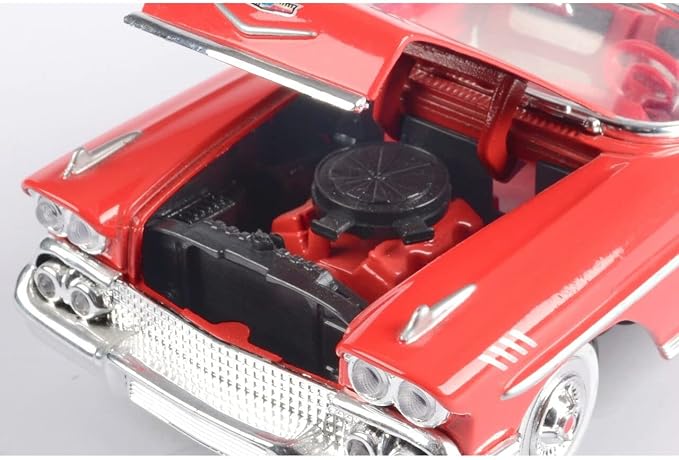 Motor Max 1:24 W/B American Classics 1958 Chevrolet Impala Convertible Diecast Vehicle for unisex-children, Red