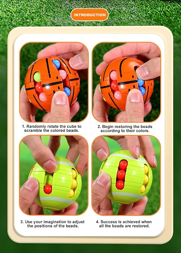 Puzzle Sport Ball Toys - 3D Brain Teasers and Puzzle Games for Kids and Adults, Fun Brain Memory Intelligence 2.5" Small Puzzles Magic Bead, Hand Sport, Adult Relieve Stress Teens and Kids Gifts
