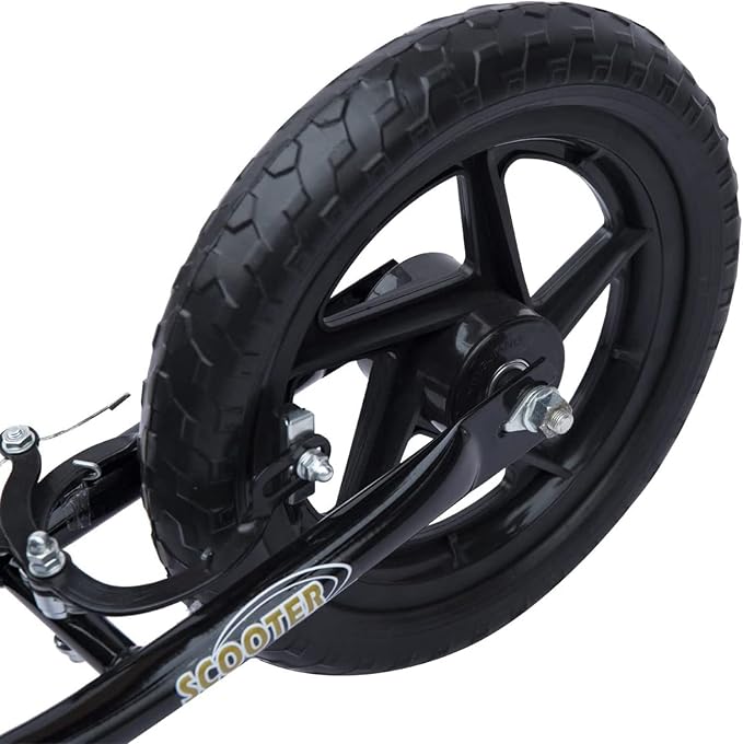 HOMCOM Kick Scooter for Kids 5-12 Years Old, Big Wheel Kids Scooter with Adjustable Height Handlebar, 12" EVA Tyres, Non-Slip Footplate, Rear Brake