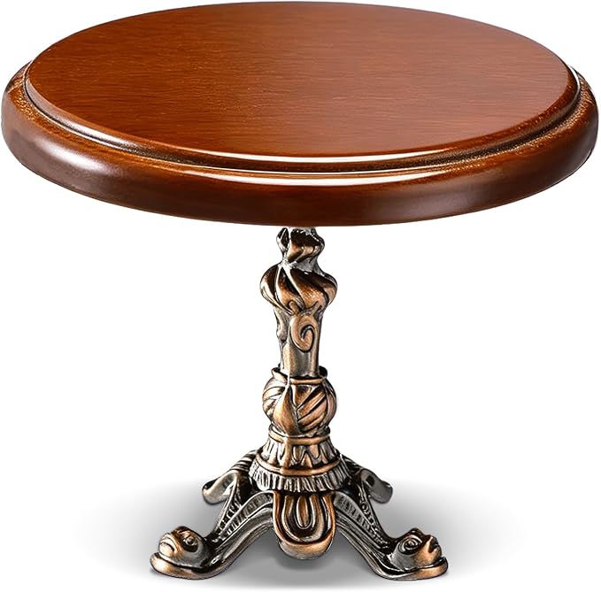 Mifoci Miniature Dollhouse End Table 1: 12 Scale Round Miniature Table Model Wooden Mini Dollhouse Furniture Brown Doll House Accessories and Furniture for Coffe Tables Living Room Scene Decoration