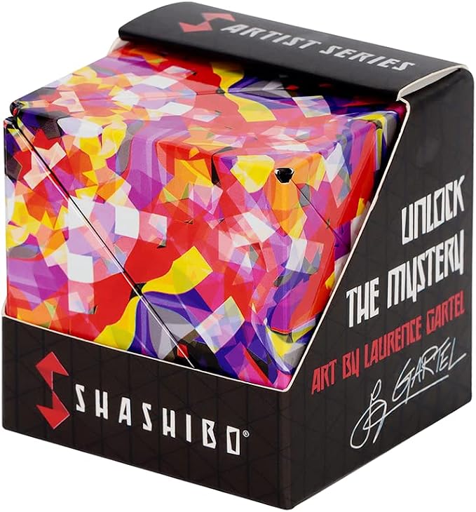 Shashibo Sensory Fidget Toy for Adults & Kids, Stress Relief Fidget Toy for Adults, Teens & Kids, Cool Fidget Toys for Desk, Classroom Must Have, Sensory Shape Shifting Cube, 100+ Possible Shapes