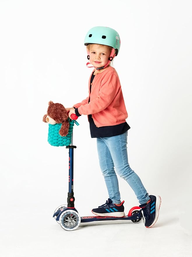 Micro Kickboard | Mini Foldable LED Kids Scooter for Ages 2-5 | Children up to 110 lbs | 3 Wheel Lean-to-Steer Design | Adjustable T Bar | Smooth Ride, Motion-Activated PU LED Wheels | Swiss Design