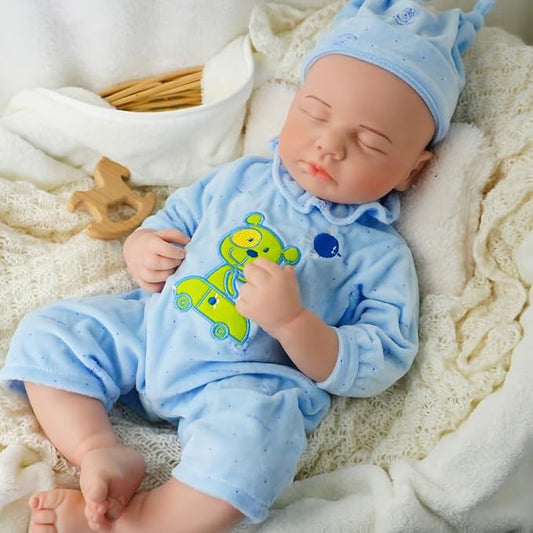 Boy 18.5 Inch, Silicone Reborn Baby Dolls, Realistic Baby Doll, Reborn Baby Dolls Silicone Full Body, Not Vinyl, Posable Newborn