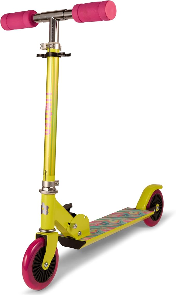 Limited Too Kick Scooter for Girls 5-12 Years, Light-Up Wheels, Glitter Deck, Adjustable Handlebar, Foldable 2-Wheel Kids Scooter, Holds up to 75 lb